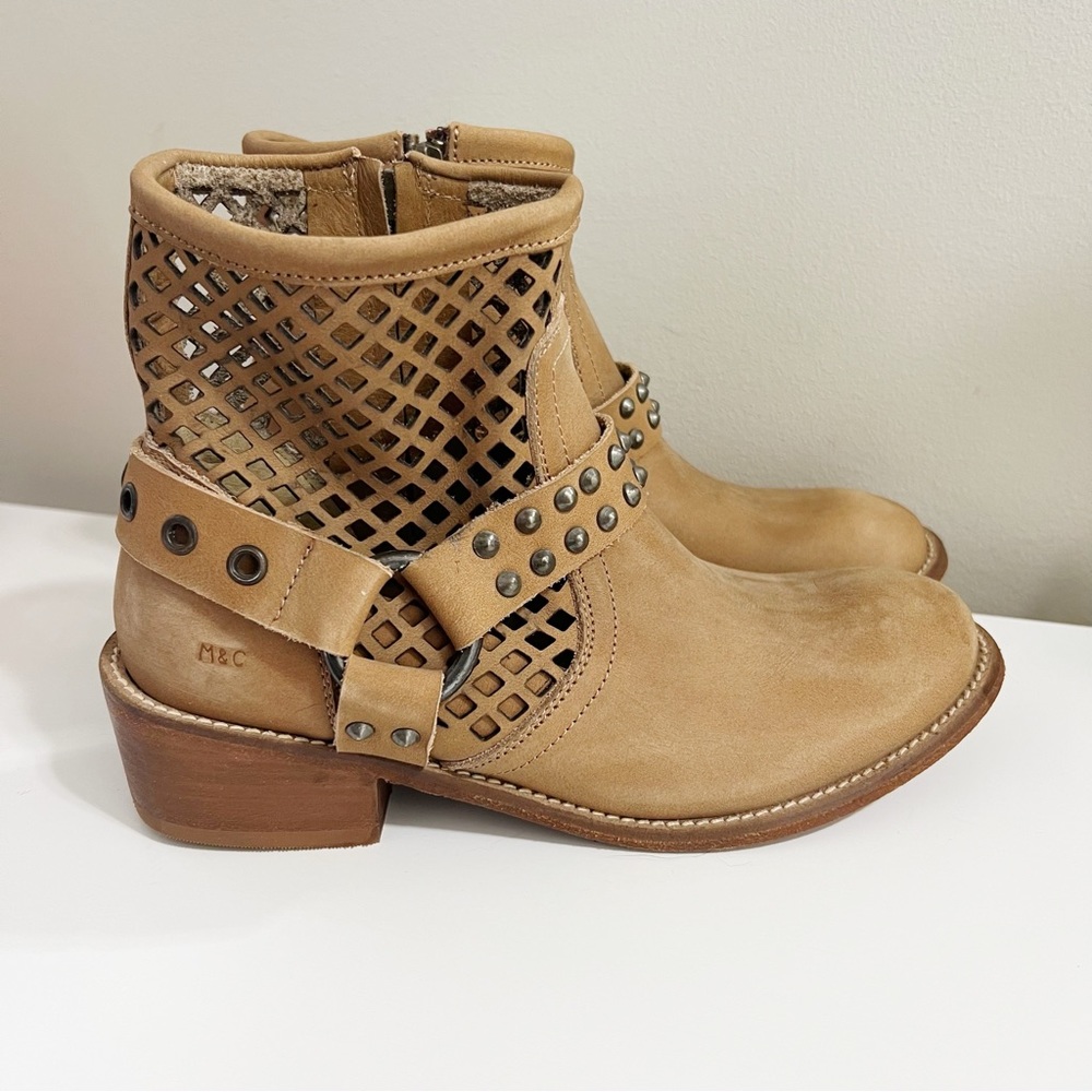 Musse and Cloud Tan Studded Leather Anouka Boot Harness Size 8